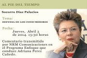 AL PIE DEL TIEMPO-Socorro Diaz Palacios-Defensa de los consumidores