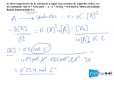 Cinética química Cálculo de concentraciones en cinética de orden 2