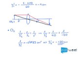 Calcula la posición y el tamaño  de la imagen de cada uno de los dos objetos indicados