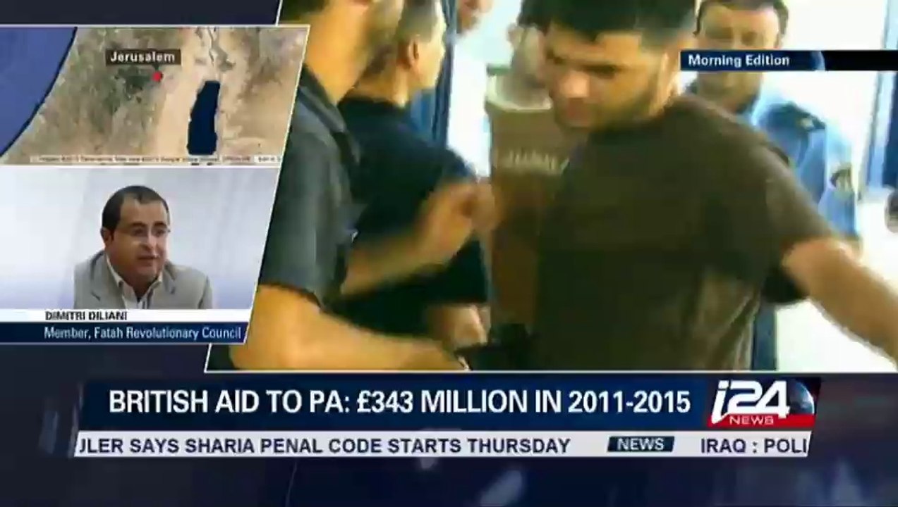 Jonathan Sacerdoti on i24news, discussing British aid being paid to Palestinian terrorists