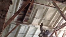 tahta çatı altına sprey poliüretan köpük uygulaması