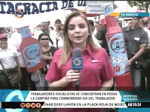 Trabajadores oficialistas se concentran para marchar desde varios puntos