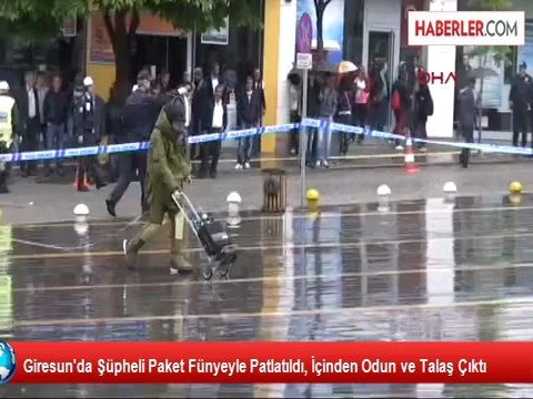 Giresun'da Şüpheli Paket Fünyeyle Patlatıldı, İçinden Odun ve Talaş Çıktı