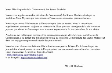 Mère Myriam engagée auprès des plus démunis
