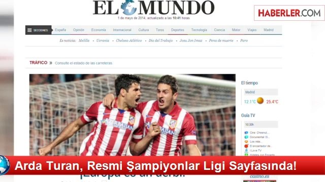 Arda Turan, Resmi Şampiyonlar Ligi Sayfasında!