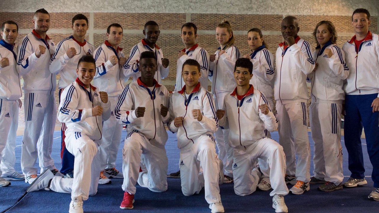 La sélection SANDA de l'équipe de France de Wushu au Championnat d'Europe 2014