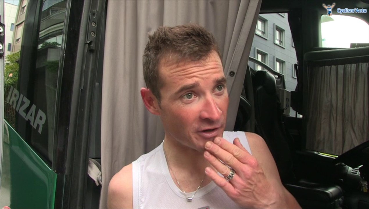 Thomas Voeckler à l'arrivée de la 1e étape du Tour de Romandie 2014