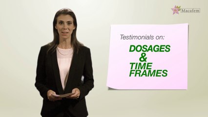 Macafem Dosages and Time Frames - Customer Testimonials
