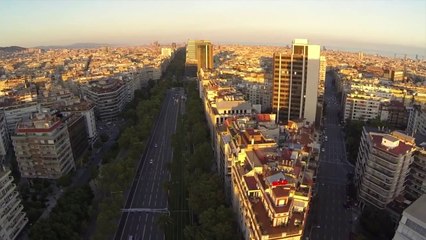 Barcelona Skyline - Drone view of Barcelona