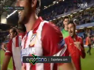 لحظه فرحه لاعبى اتليتكو عقب مباراه تشيلسى