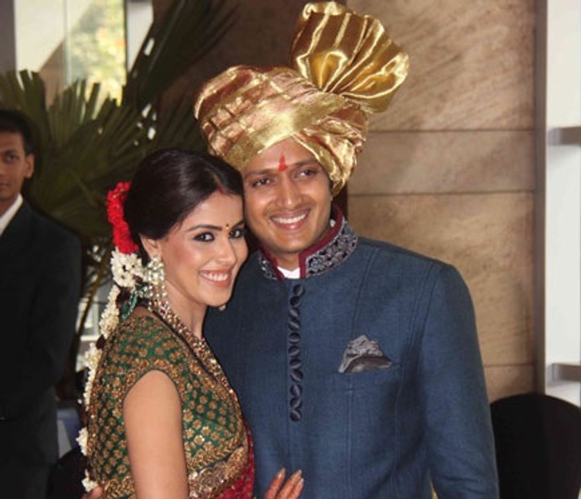 Genelia D'Souza and Ritesh Deshmukh at Deepshikha Dheeraj Wedding