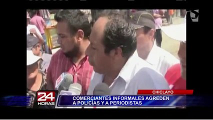 Chiclayo: marcha de comerciantes terminó en feroz enfrentamiento con la policía