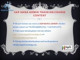sap hana admin&operations online training and certification