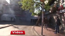 Göstericiler polise molotof kokteyli ve havai fişekle saldırdı