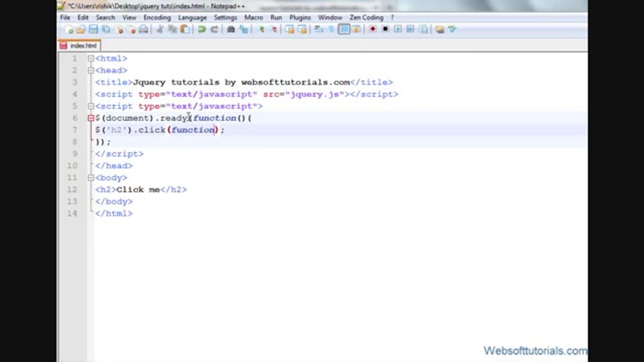 jquery tutorials in hindi _ urdu - 3 - testing jquery file