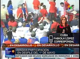 Trabajadores de Cuba desbordan calles en masivo desfile del 1 de mayo