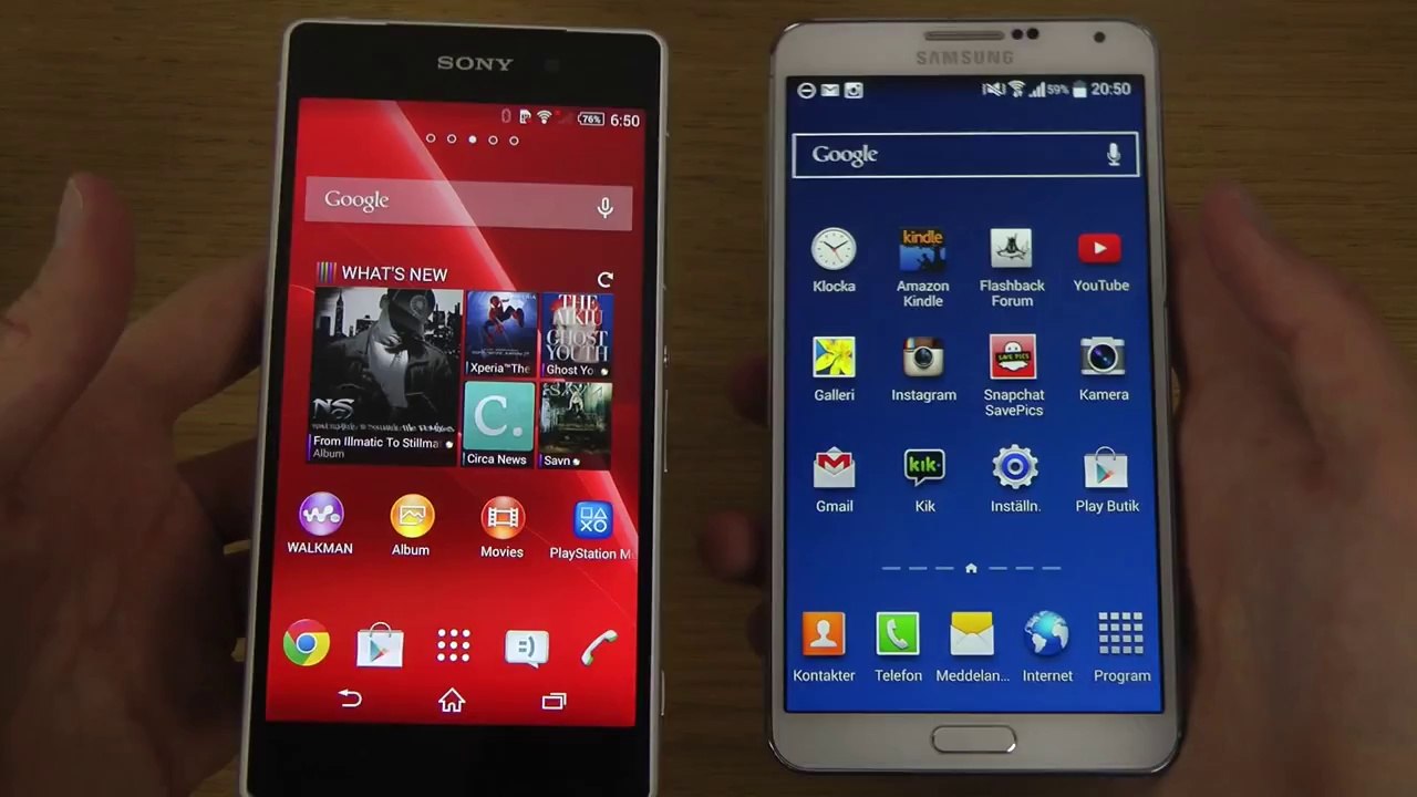 Sony Xperia Z2 vs. Samsung Galaxy Note 3