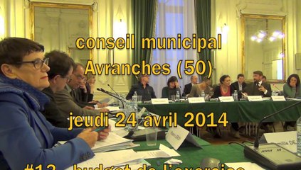 conseil municipal à Avranches le 24 avril 2014 : le budget et fiscalité 2014