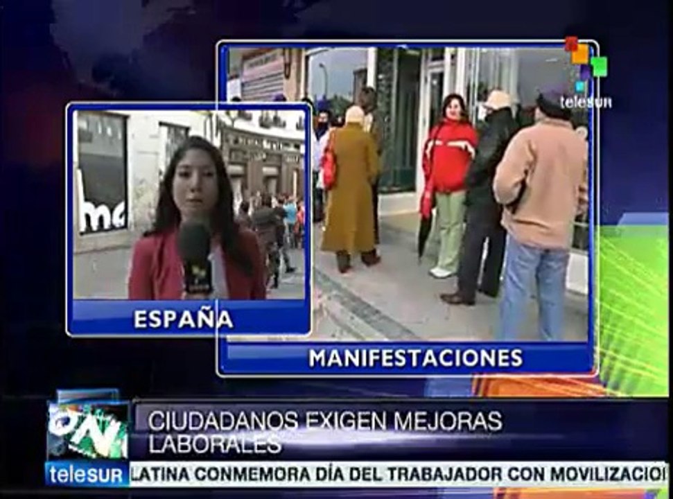 Obreros españoles exigen al gobierno que cese recortes al gasto social