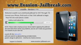 Untethered iOS 7.1 Jailbreak pour iPhone et iPad avec 5/5s/5c/4/4s évasion 1.0.8