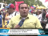18 gremios profesionales marchan en Carabobo este 1º de Mayo