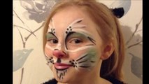 Easy Cat Face Paint _ Make-up Tutorial Design - Easy Guide - Children's Face Painting Tutorial