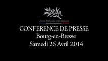 UPR Sud-Est - Conférence de presse à Bourg-en-Bresse.