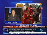 Colombia: derrumbe en mina deja tres muertos y 30 desparecidos