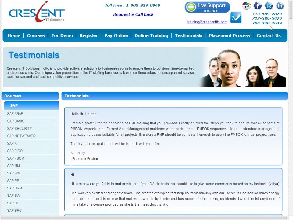 Crescent IT Solutions Received Positive Feedbacks on our Students