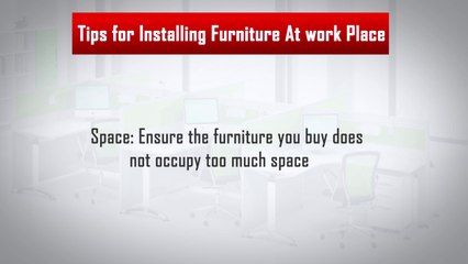 Great Tips for Good Office Furniture Installation