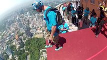 Next Level Interdimensional Aerials Base Jumping at KL Tower