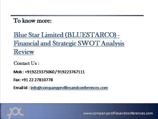 SWOT Analysis Review on Blue Star Limited (BLUESTARCO)