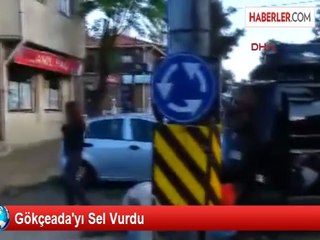 Gökçeada'da Sel Suları Lüks Otomobilleri Kağıt Gibi Savurdu