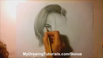Pencil Sketch Drawing of Megan Fox - Portrait Drawings