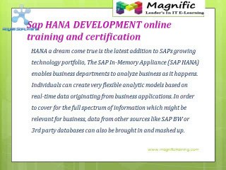 HANA DEV online training in SAP-PLACEMENT and TUTORIALS