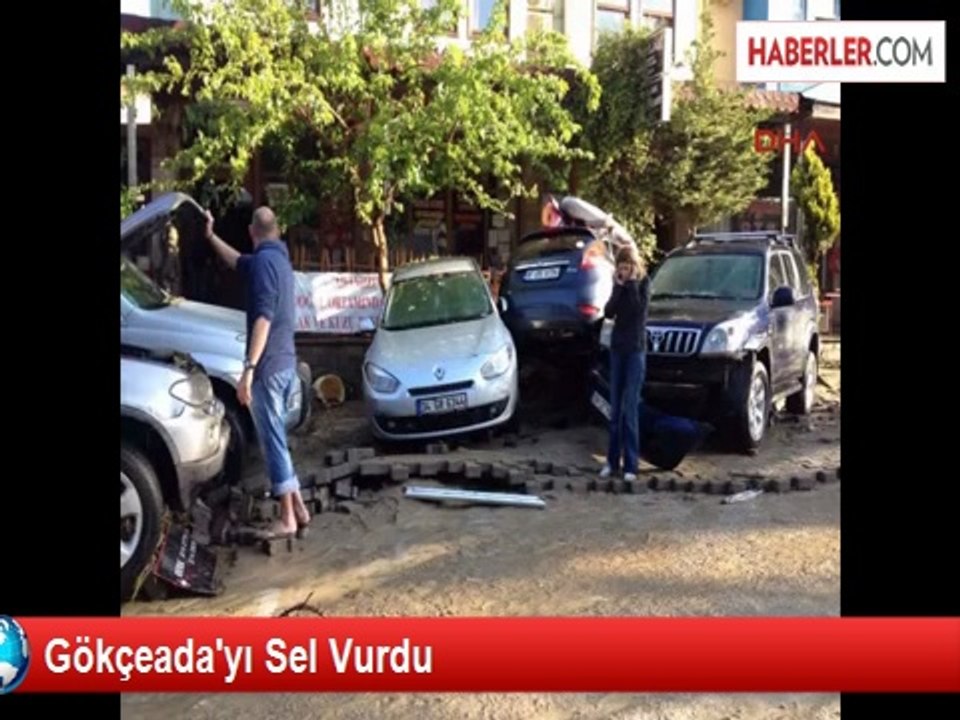Gökçeada'yı Sel Vurdu