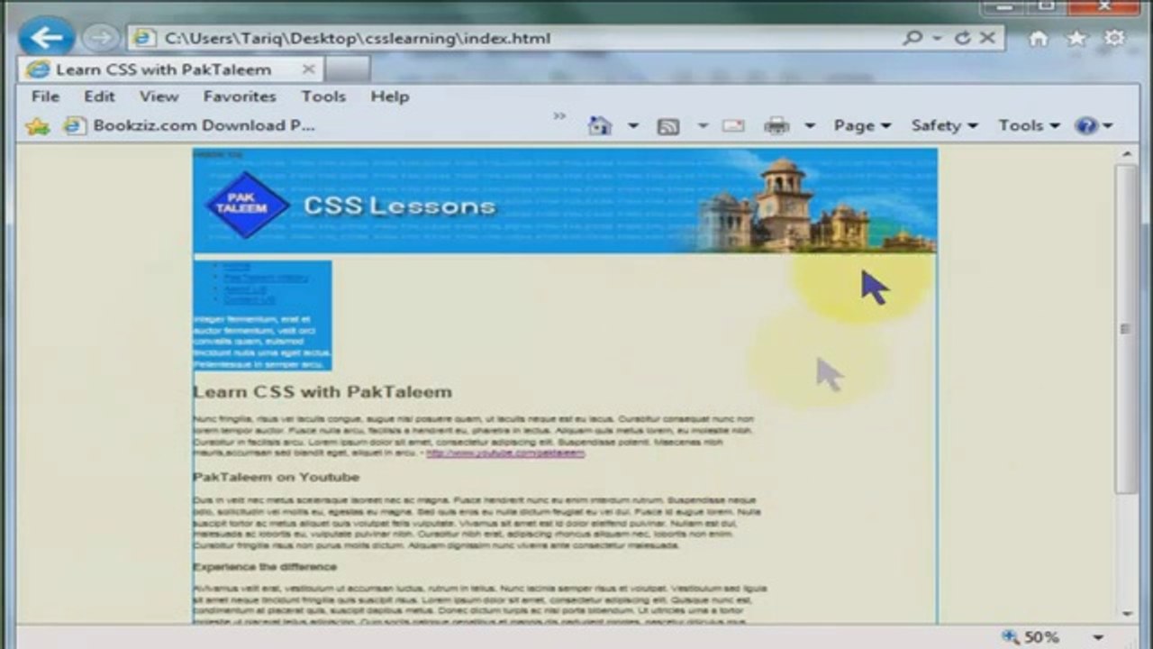 CSS  Tutorial 9 in urdu by vuprofessors.com