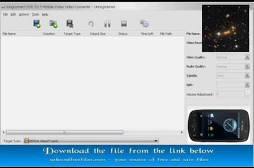 Get KingConvert DVD To T-Mobile Pulse 5.0.0.8 Serial Code Free Download