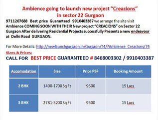 Ambience Creacions Gurgaon @ 8468003302