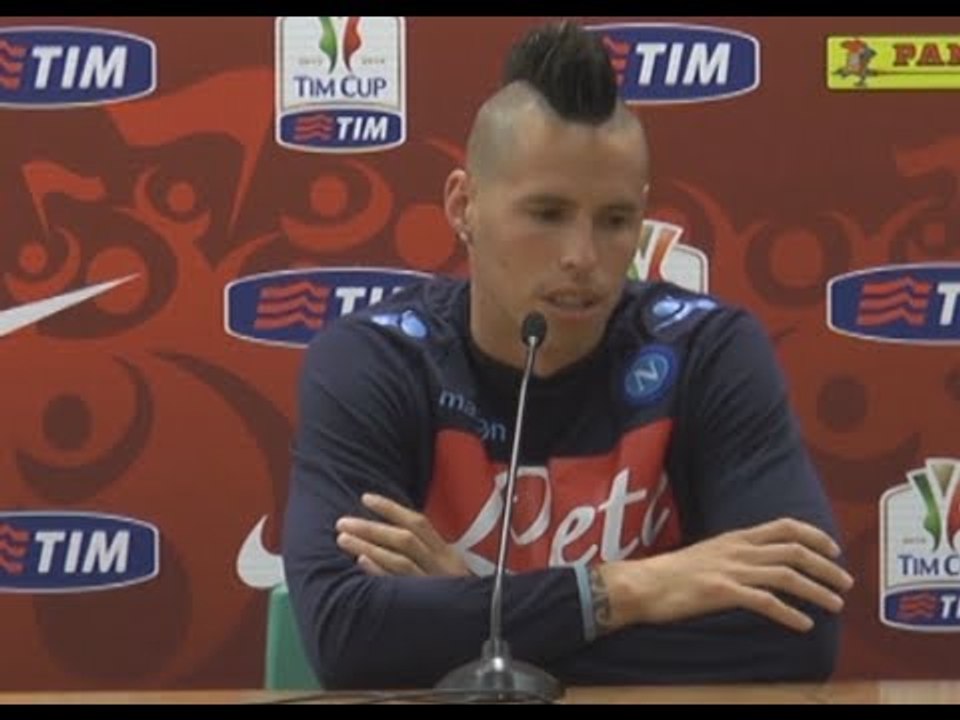 Roma - Finale "Coppa Italia" Napoli-Fiorentina - Hamsik e Benitez (02.05.14)