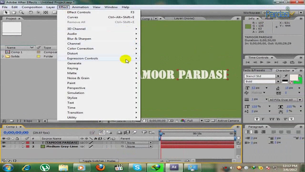 Adobe After Effect CS3 in Urdu Part 6
