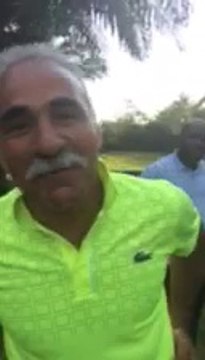Kinshasa GHK Legend Tour, golf, interview de Mansour Bahrami par Yannick Noah