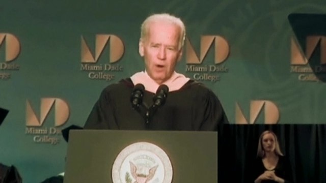 Protester yelling Stop deportation! interrupts Biden speech