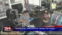 Chimbote: 'tenderos' ataca a tienda de ropa y se llevan decenas de prendas
