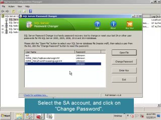 Recover / Reset Forgotten SQL Server SA Password