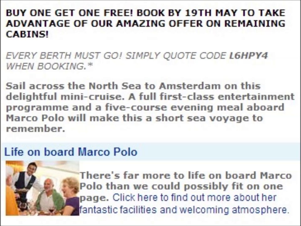 Newmarket Holidays - Amsterdam Mini Cruise