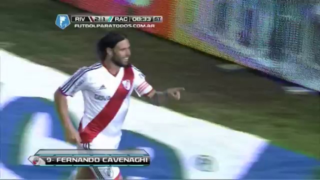 Gol de Cavenaghi. River 3 - Racing 1. Fecha 17. Torneo Final 2014. FPT