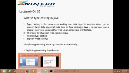java programming tutorial 32 TypeCasting from sentence  (sindhi)