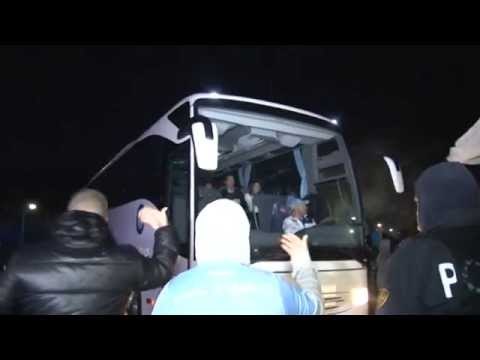 Napoli - Il Napoli vince la Coppa Italia, 3-1 alla Fiorentina - il bus (03.05.14)