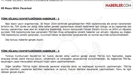 TSK'dan Paralel Açıklaması: İddialar Gerçek Dışıdır